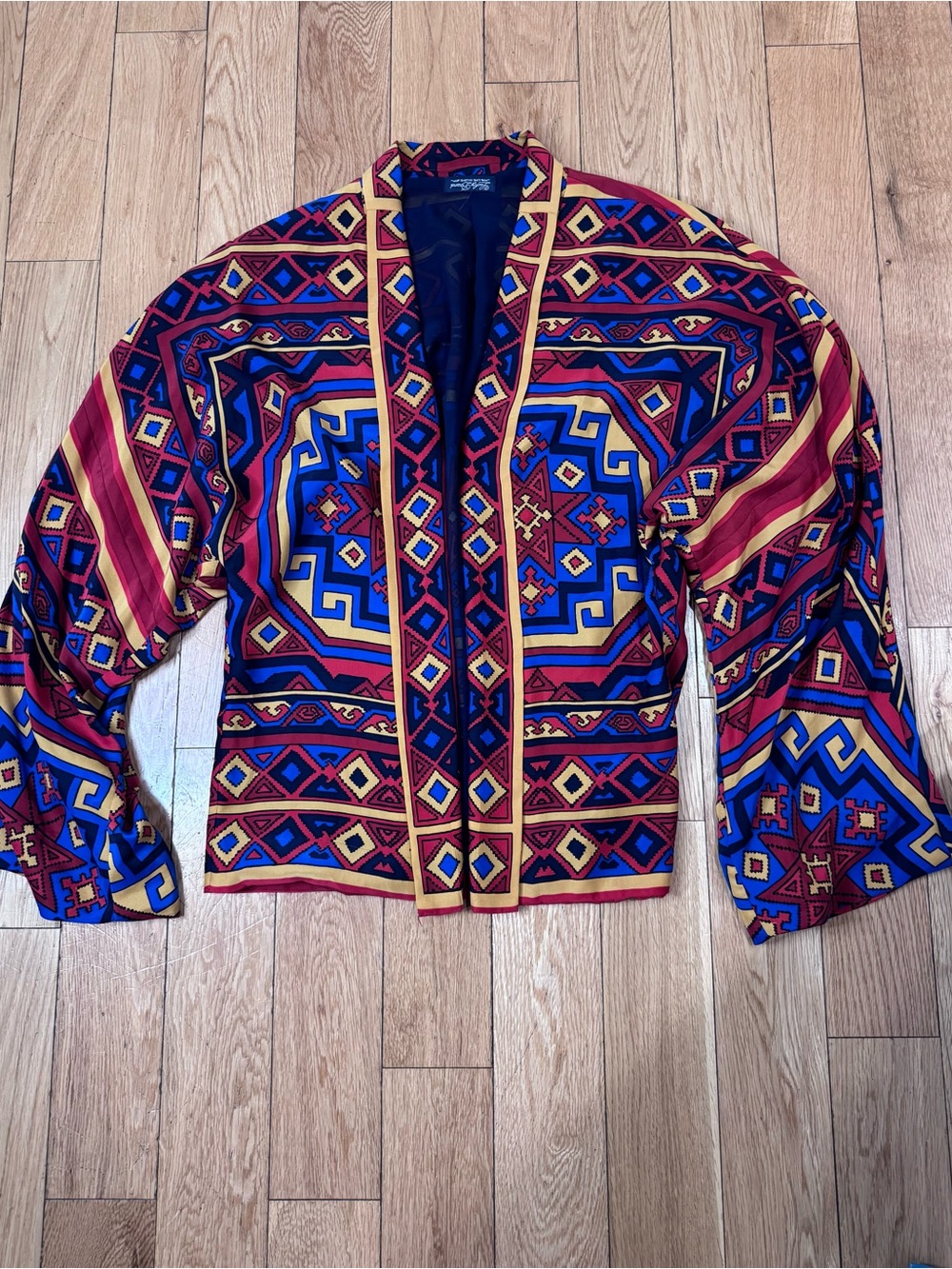 Vintage Lucky Brand Sample Patterned Open-Front Boho western Jacket / Blazer
